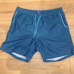 Men's Mr. Swim Blue Dolphin Patterned Swim Shorts- Size XL